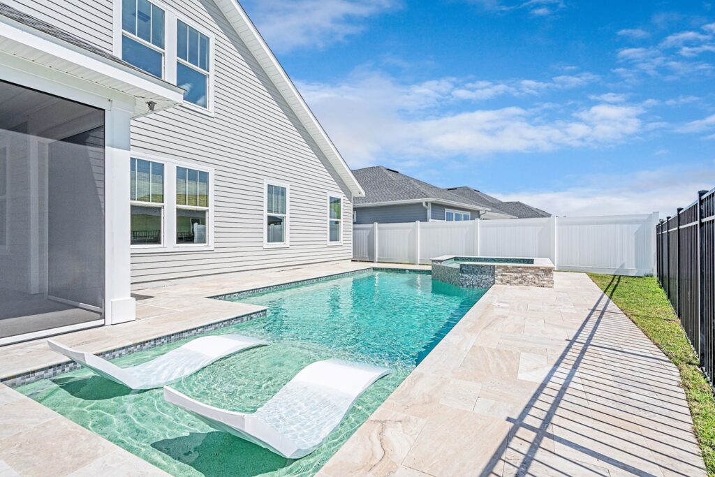 Model home pool at Breakfast Point East.